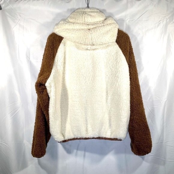 REVOLVE x Plush Sherpa Full Zip Jacket Womens Removable Hood Outerwear Sz Large - Picture 6 of 13